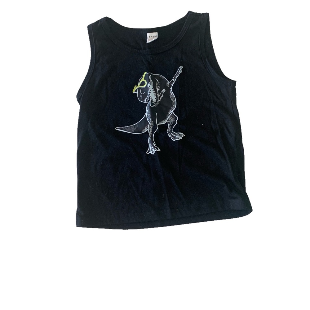 SHEIN Youth Boys Black Tank Top Essential